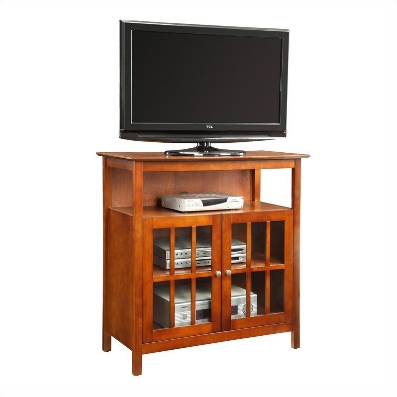 Convenience Concepts Designs2Go Big Sur Highboy TV Stand in Cherry Wood Finish