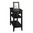 American Heritage Three-Tier End Table with Drawer in Black Wood Finish