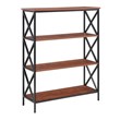 Tucson Four Tier Bookcase in Black Metal and Cherry Wood Finish With Shelves