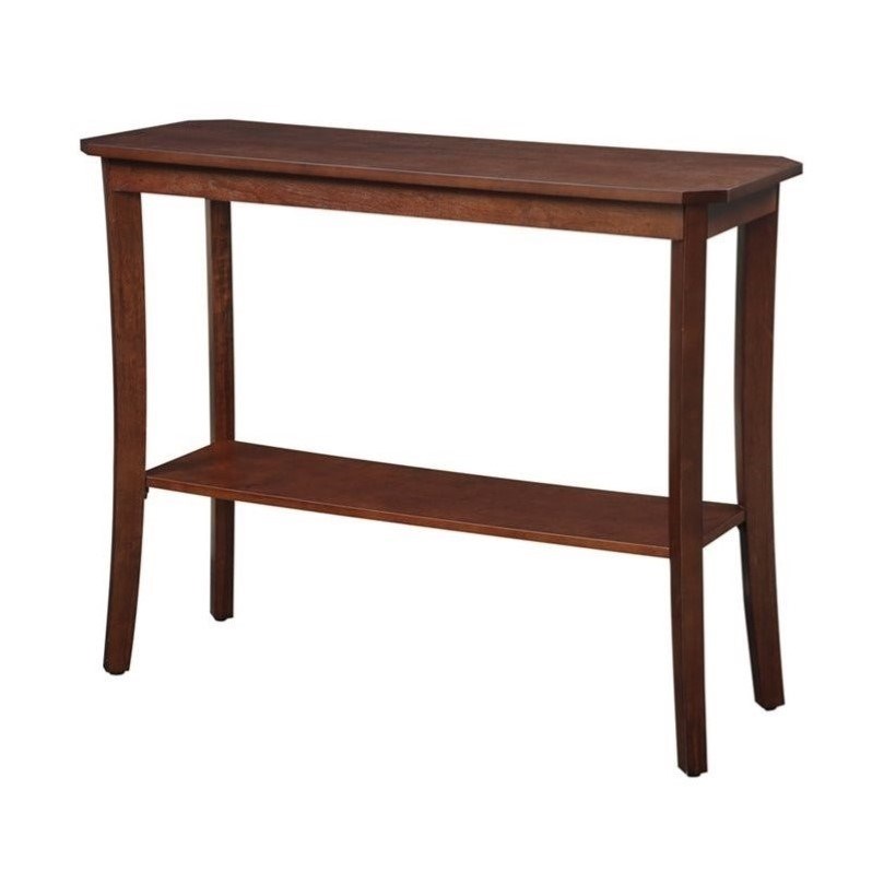 Designs2Go Baja Console Table in Espresso Mahogany Wood Finish With Shelf