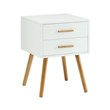 Convenience Concepts Oslo Two-Drawer End Table in White Wood Finish