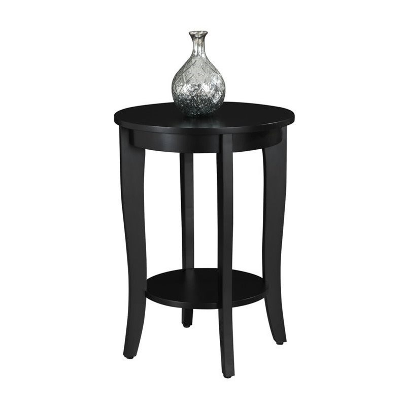 Convenience Concepts American Heritage Round Table in Black Wood Finish