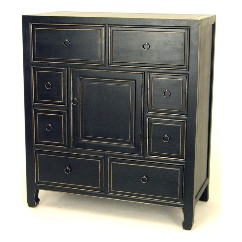 Wayborn Suchow 8 Drawer Apothecary Chest in Antique Black