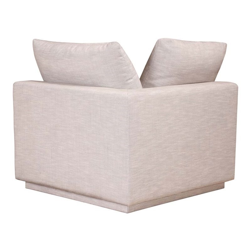Moe's Home Justin Upholstered Corner Chair in Taupe