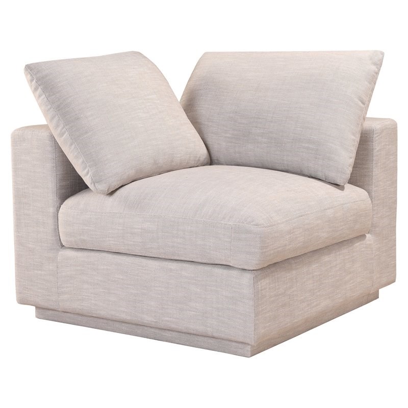 Moe's Home Justin Upholstered Corner Chair in Taupe