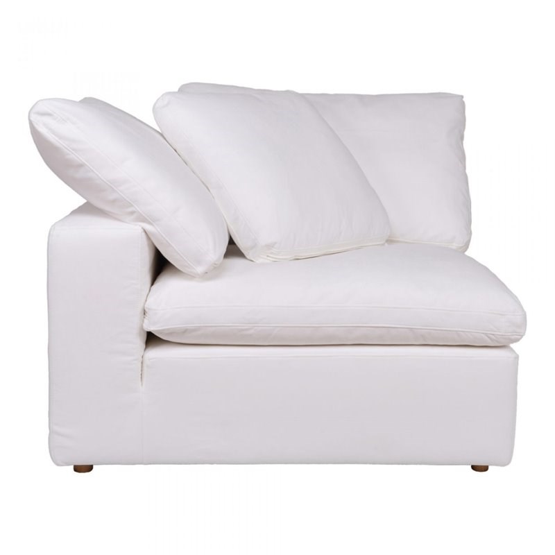 Moe's Home Clay Fabric Livesmart Fabric Corner Chair in Cream