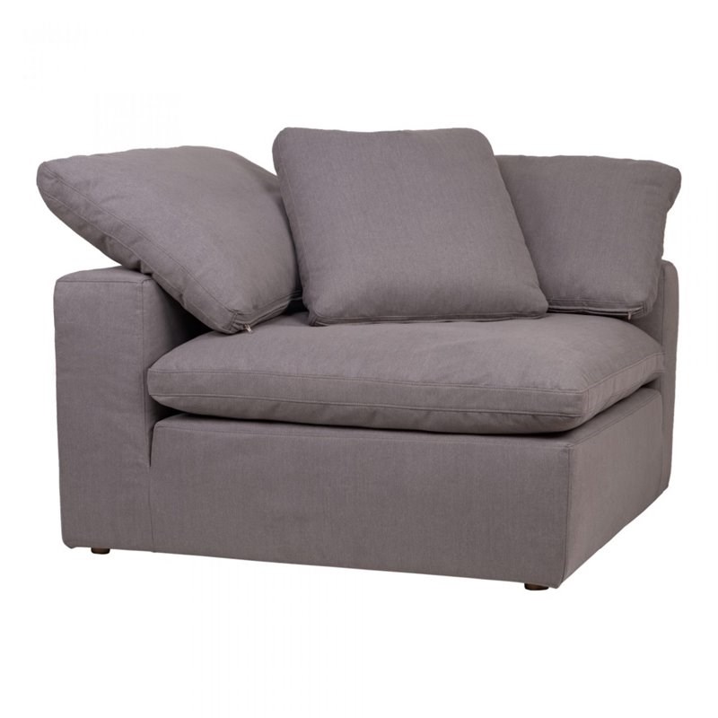 Moe's Home Clay Fabric Livesmart Fabric Corner Chair in Light Gray