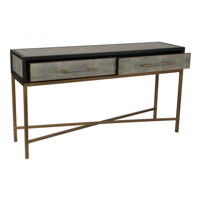 Moe's Home Mako Solid Oak Console Table in Gray