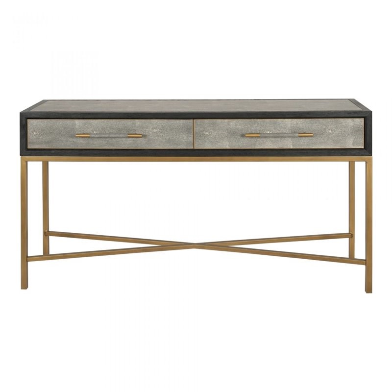 Moe's Home Mako Solid Oak Console Table in Gray