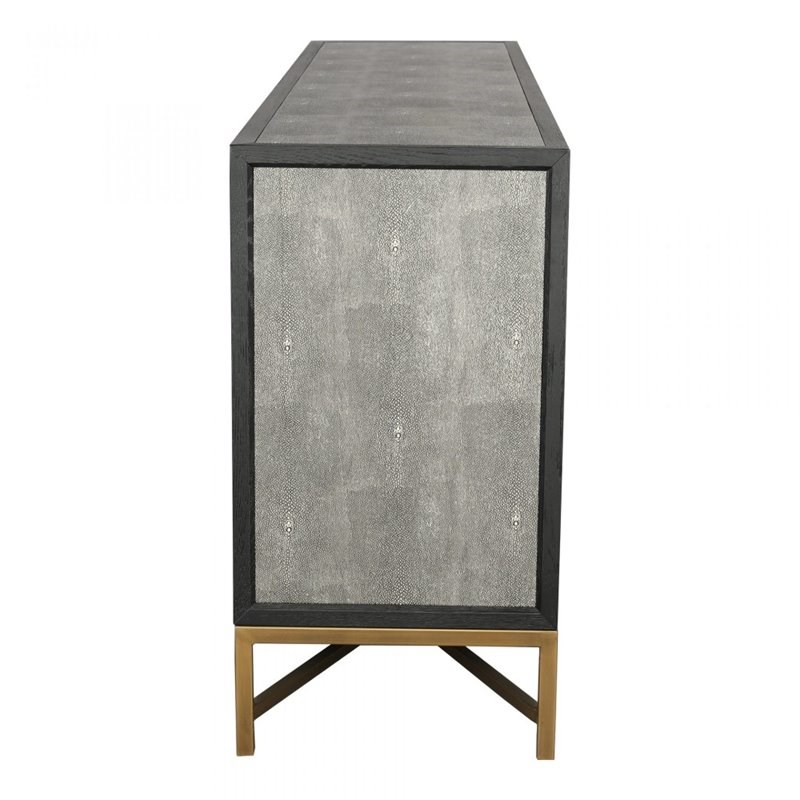 Moe's Home Mako Faux Leather Sideboard in Gray
