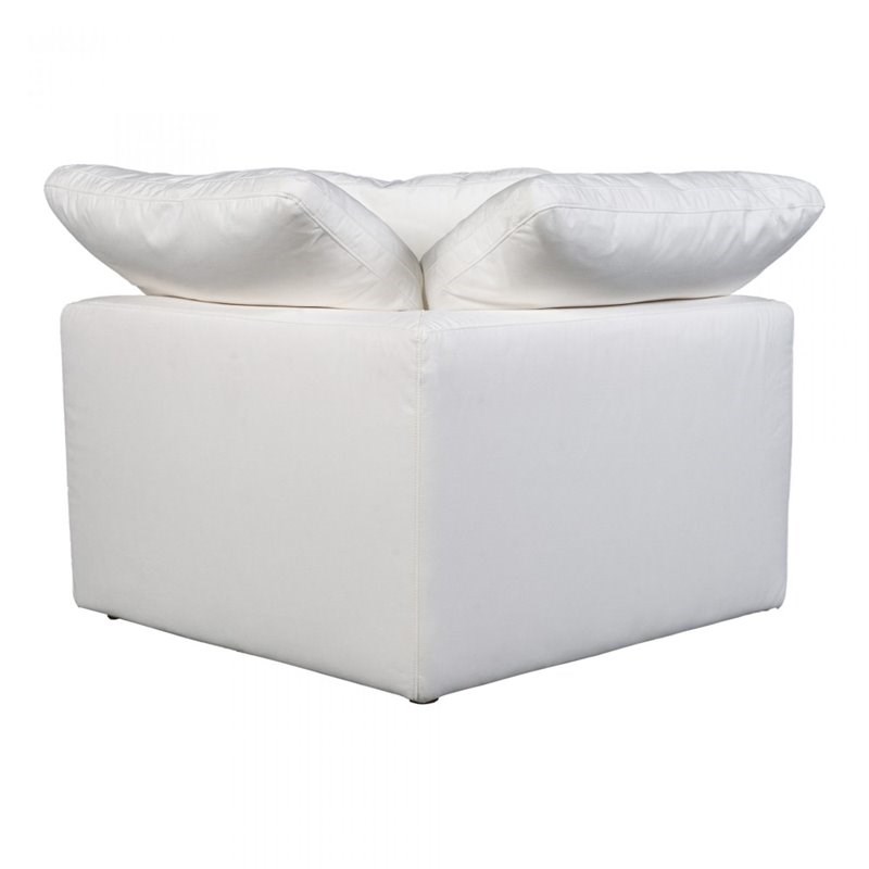 Moe's Home Collection Terra Condo Livesmart Fabric Corner Chair in White