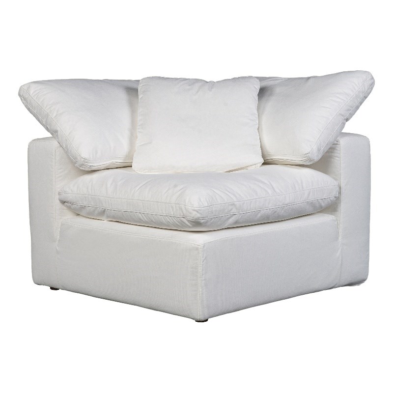 Moe's Home Collection Terra Condo Livesmart Fabric Corner Chair in White