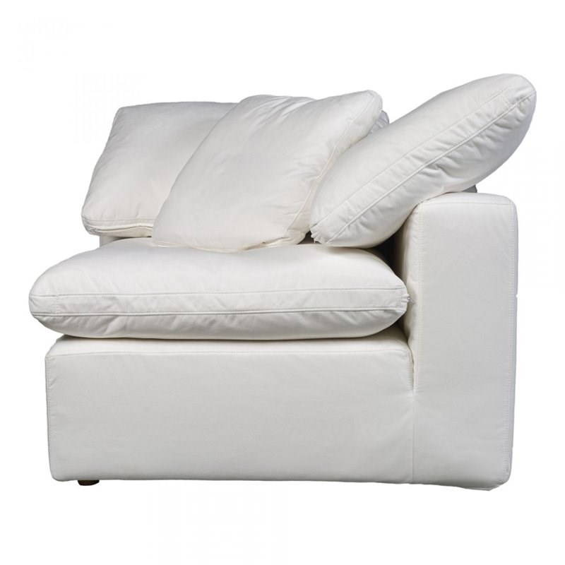 Moe's Home Collection Terra Condo Livesmart Fabric Corner Chair in White