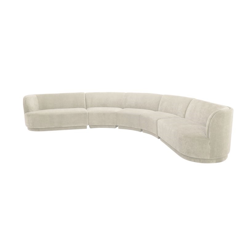 Moe's Home Collection Yoon Wood Radius Modular Sectional in White