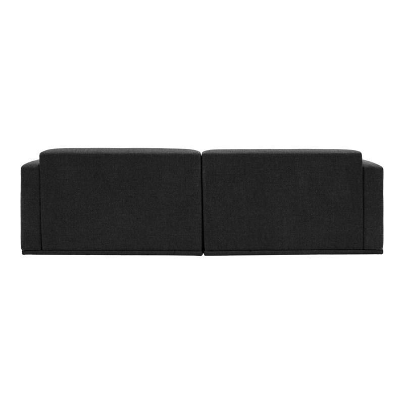 Moe's Home Collection Malou Contemporary Wood and Fabric Sofa - Anthracite Black
