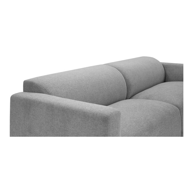 Moe's Home Collection Malou Contemporary Wood and Fabric Sofa in Gray