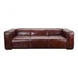 Moe's Home Collection Bolton Leather Sofa with Solid Wooden Frame in Brown