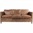 Moe's Home Collection Darlington Leather Sofa with Solid Wooden Frame in Brown