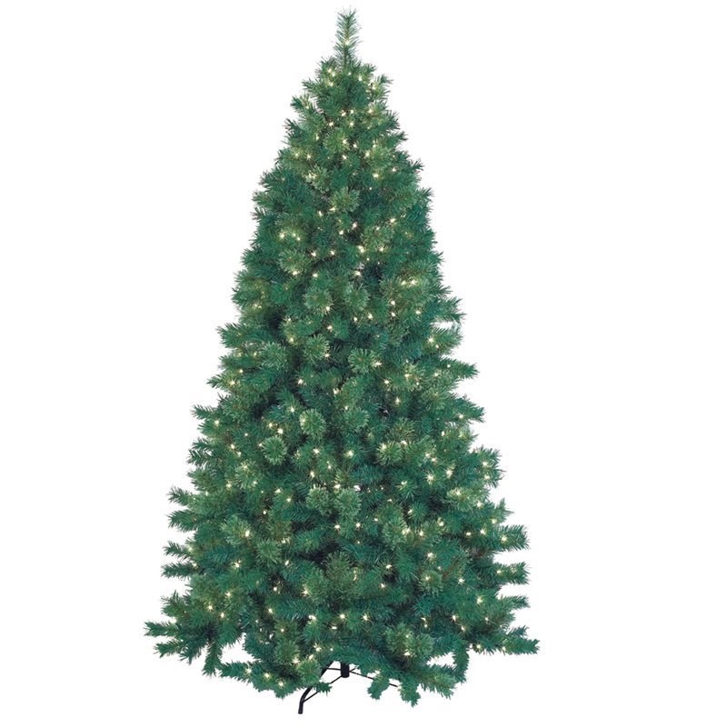 Jeco 7.5' Pre-Lit Artificial Christmas Tree With Metal Base