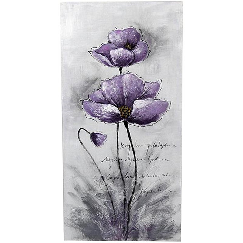 Jeco Floral and Botanical Canvas Art in Purple and Black