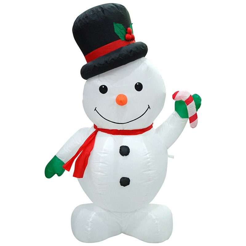 Jeco Inflatable Snowman Decor in White and Black