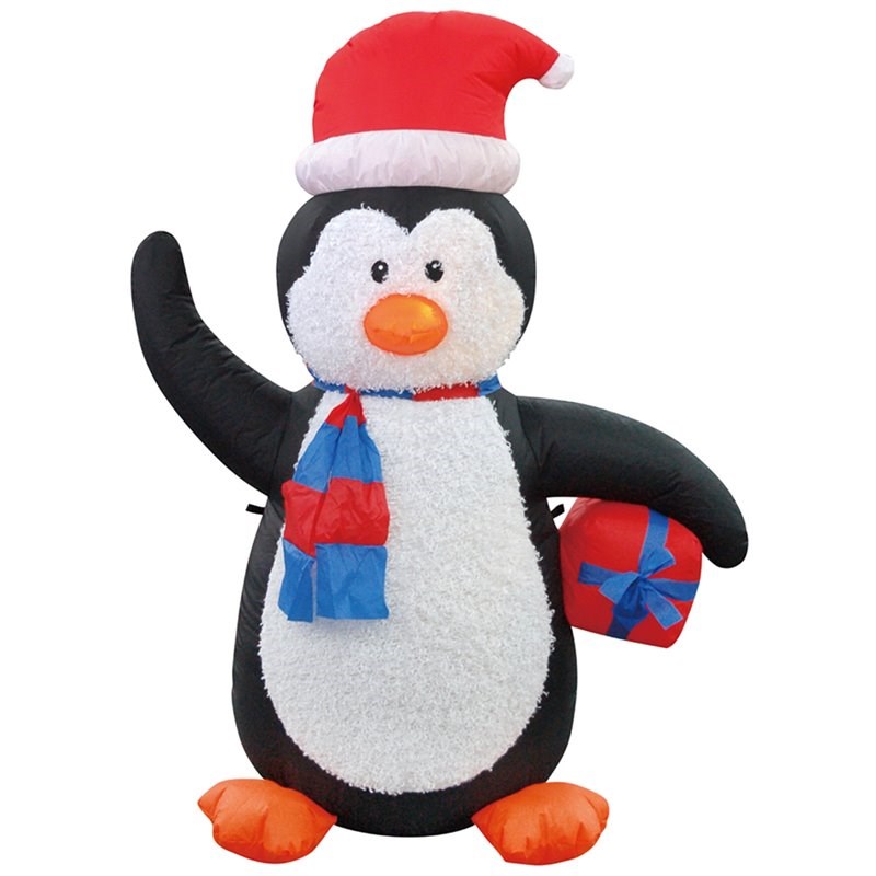 Jeco Inflatable Penguin Decor in White and Black