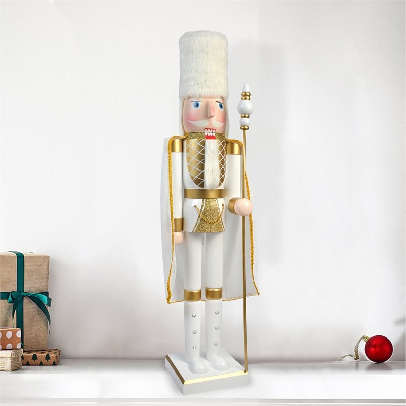 Jeco Hand Painted Crafted Nutcracker in Gold and White