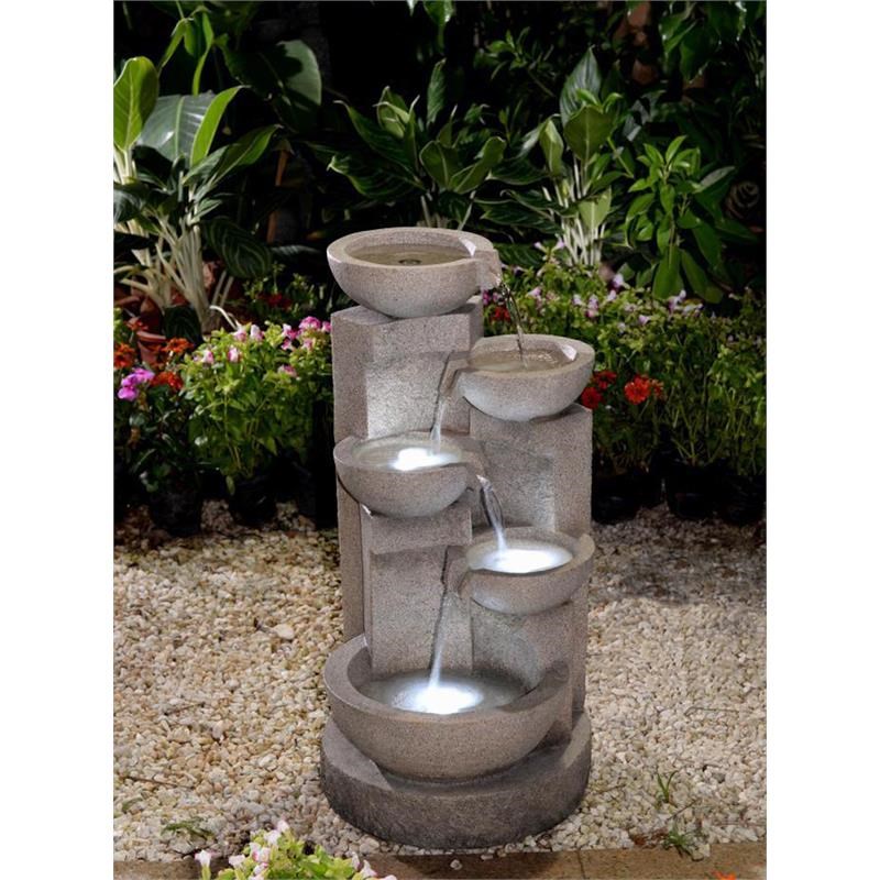 Multi-tier Bowls Water Fountain with Led Light