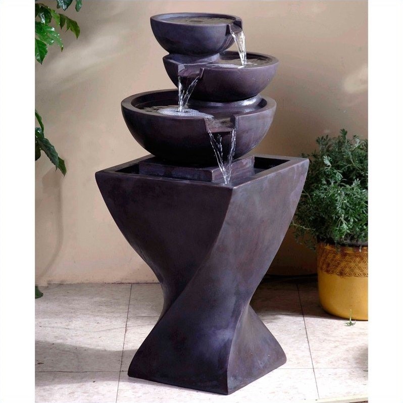 Jeco Modern Tier Bowls Indoor Water Fountain