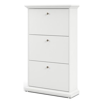 Tvilum Sonoma 3 Drawer Wood Shoe Cabinet In White 703094949