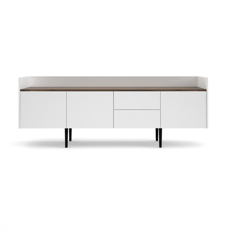 Tvilum Unit 2 Drawer and 3 Door Sideboard in White and Walnut