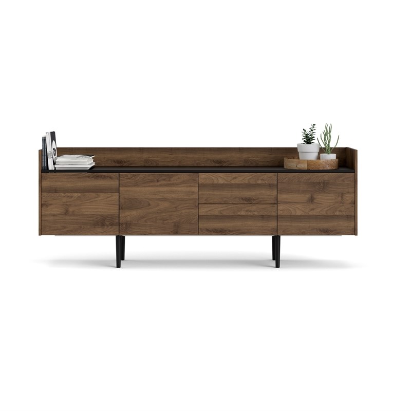 Tvilum Unit 2 Drawer and 3 Door Sideboard in Walnut and Black