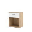 Tvilum Space 1 Drawer Nightstand in Oak Structure & White