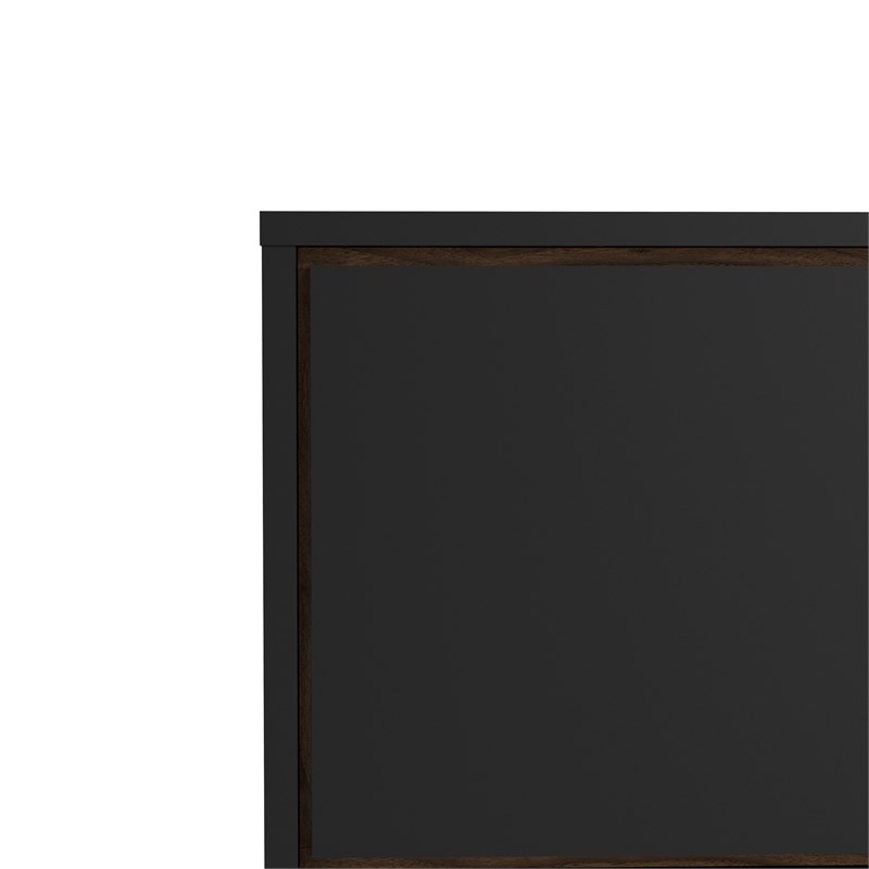 Tvilum Ry 1 Door 1 Drawer TV Stand with Open Shelf in Black Matte & Walnut