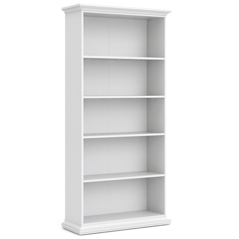 Tvilum Sonoma 5 Shelf Bookcase In White, White Bookcase 30 Inches High Quality