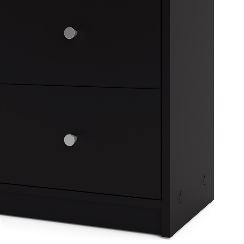 Tvilum Portland Contemporary 6 Drawer Double Dresser in Black