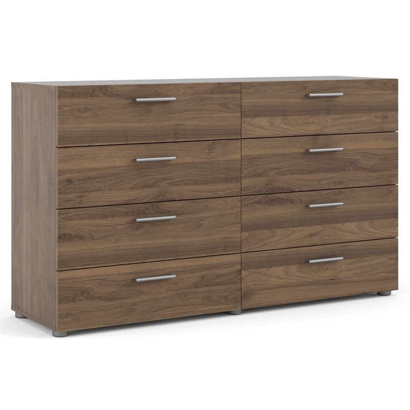 tvilum austin 8 drawer double dresser in walnut 70073dj