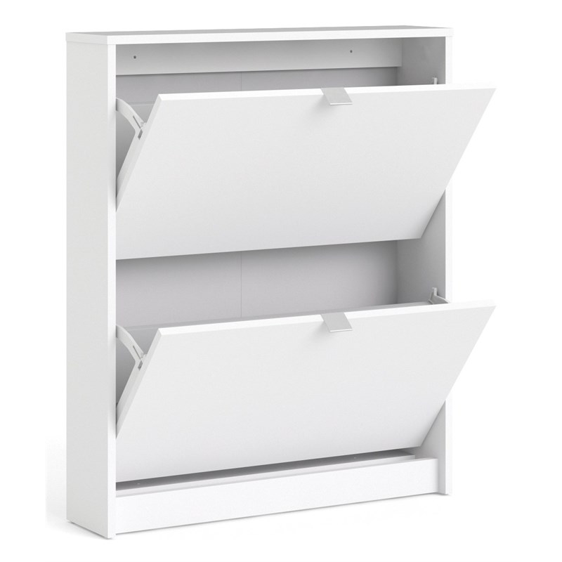 Tvilum Bright 2 Drawer Shoe Cabinet in White