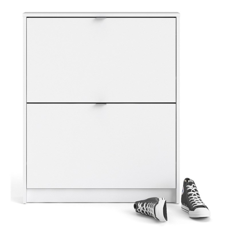 Tvilum Bright 2 Drawer Shoe Cabinet in White