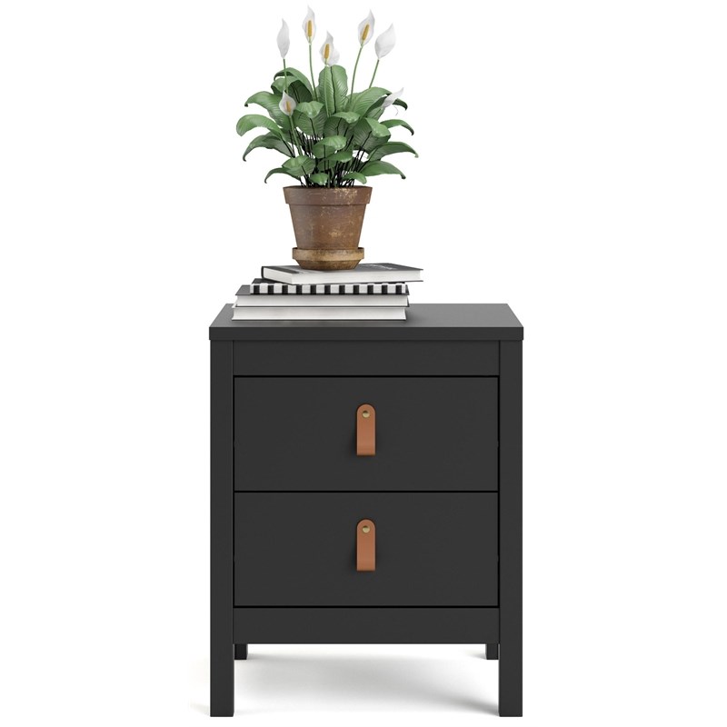 Tvilum Madrid 2 Drawer Nightstand in Black Matte Homesquare