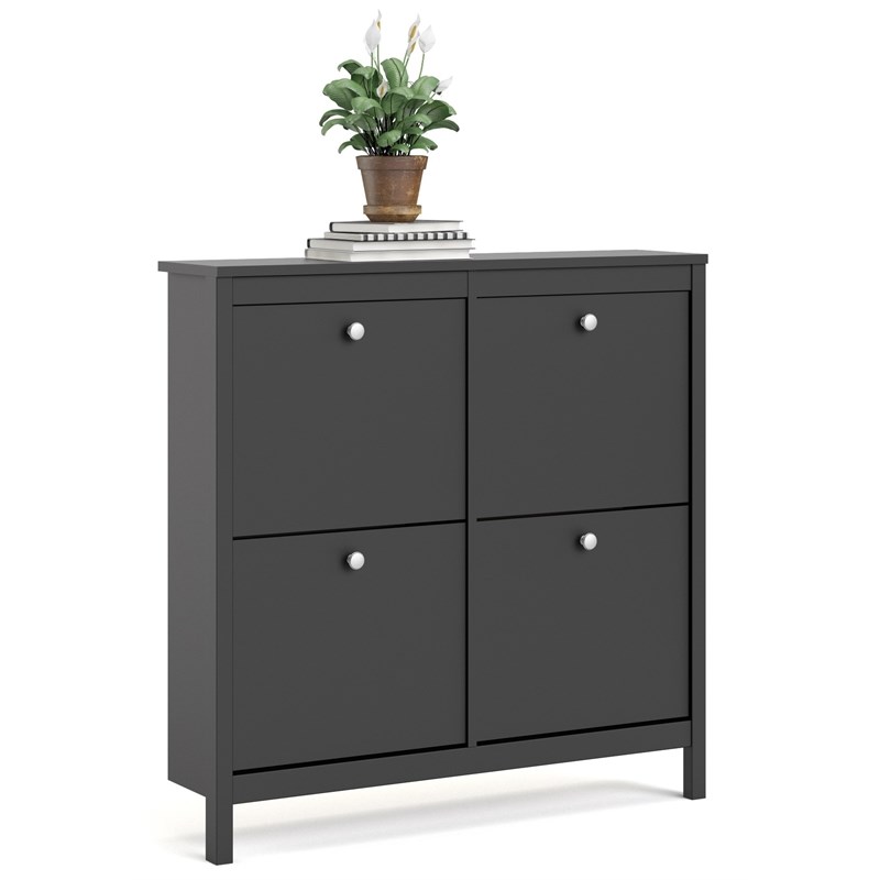 Tvilum Madrid 4 Drawer Shoe Cabinet in Black Matte