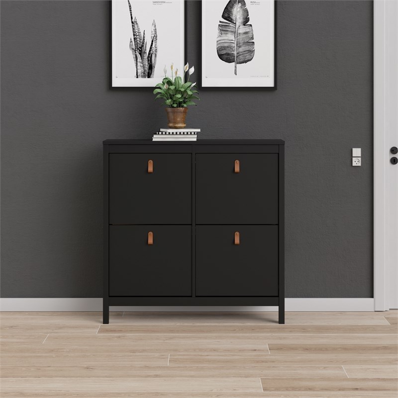 Tvilum Madrid 4 Drawer Shoe Cabinet in Black Matte