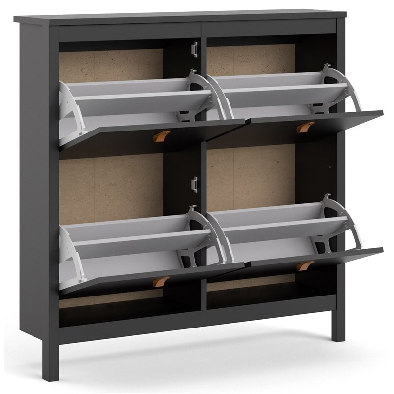 Tvilum Madrid 4 Drawer Shoe Cabinet in Black Matte