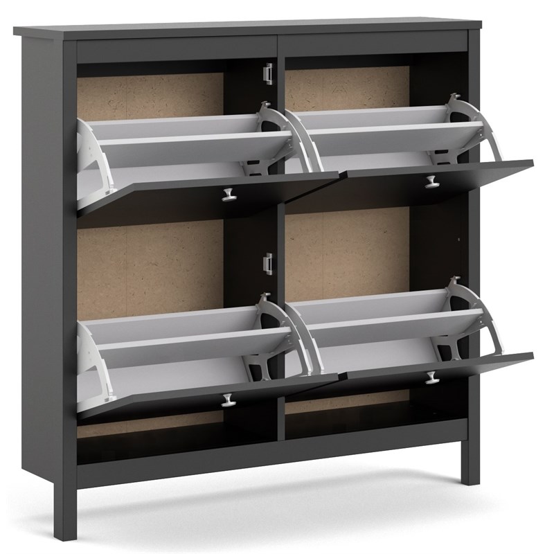 Tvilum Madrid 4 Drawer Shoe Cabinet in Black Matte