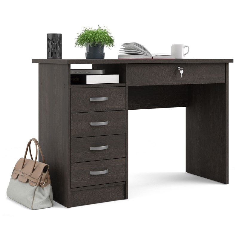 Tvilum Walden Desk with 5 Drawers in Dark Chocolate