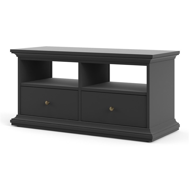 Tvilum Sonoma 2 Drawer TV Stand with 2 Shelves in Black Lead