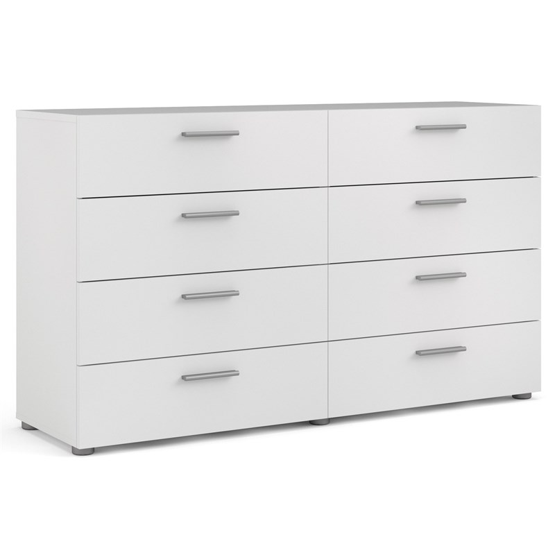tvilum austin 8 drawer double dresser in white 7007349