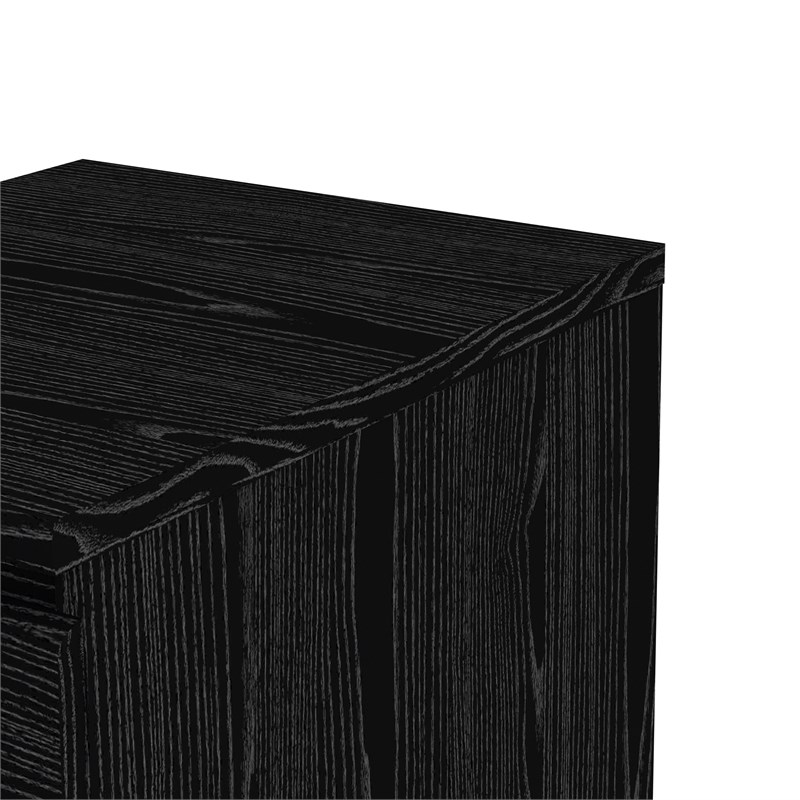 Tvilum Scottsdale 2 Drawer Wood Nightstand in Black Woodgrain