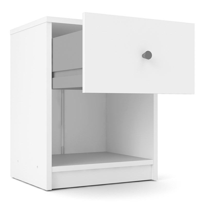 Tvilum Portland 1 Drawer Wood Nightstand in White
