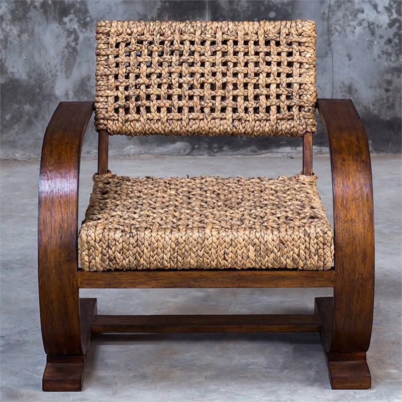 Uttermost Rehema Accent Chair in Natural and Weathered Pecan Homesquare